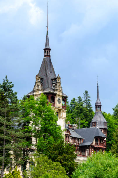 Old clock tower from a castle - Sinaia, Romania