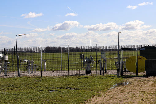 Valves of high pressure pipes with Natural Gas in Zevenhuizen the netherlands