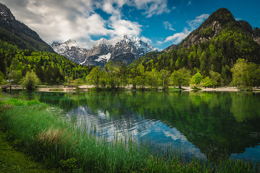 One of the most famous and stunning clean mountain lake in Slovenia. The Lake Jasna situated near Kranjska Gora, Slovenia, Europe