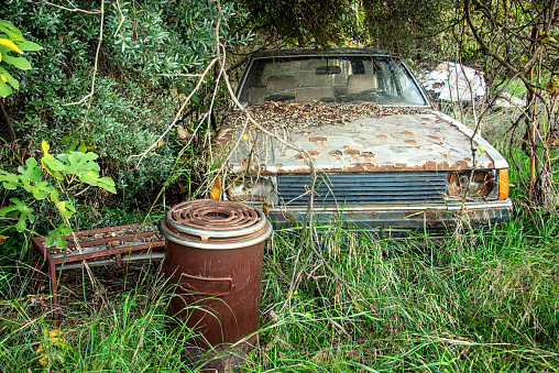 Scrap old car and stove