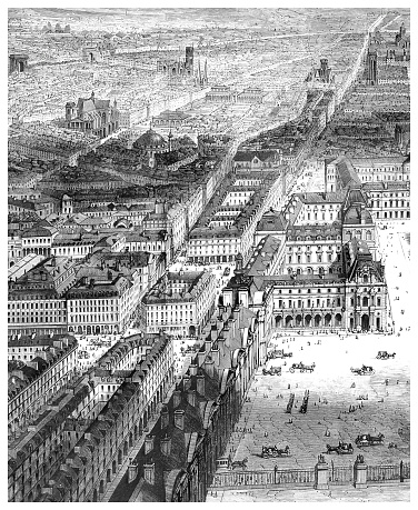 Panorama of Paris with Louvre engraving 1856
Original edition from my own archives
Source : 1856 Correo de Ultramar