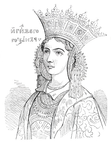 Portrait of Ruxandra, Princess of Wallachia, Romania
also knwon as Ruxandra Basarab.
Ruxandra Basarab ( died 1545 ) was a Romanian princess. She was the daughter of Neagoe Basarab ( a prince of Wallachia ) and Milica of Serbia, and became princess consort of Wallachia by her marriage to Radu Paisie.
Ruxandra's first marriage was to Radu of Afumați, Voivode of Wallachia. After his death, she married again, to Radu Paisie, Prince of Wallachia, in 1541.
Original edition from my own archives
Source : 1856 Correo de Ultramar