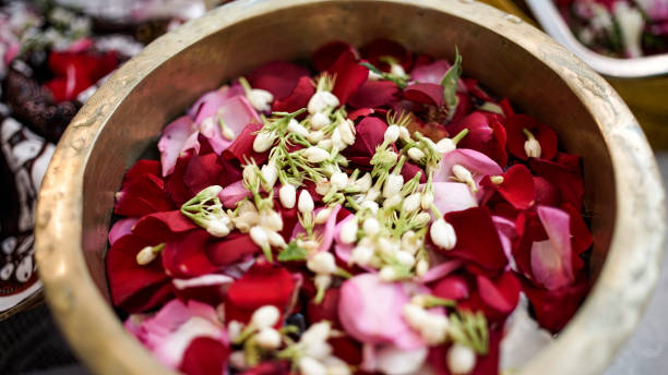 istock roses and jasmine in a bowl container during the splash ceremony before the wedding ceremony 2020220650
