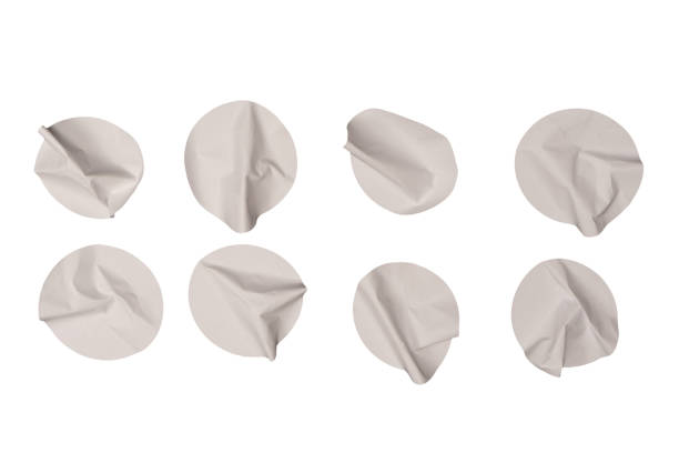 istock Round white stickers, blank tags labels isolated on a white background. 2020245476