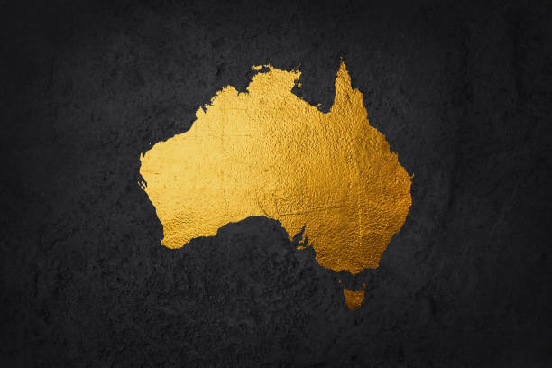 Golden sign. Gold maps or symbols. Isolated textured golden logo on dark background.