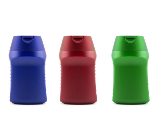 istock set of multicolored plastic cosmetic bottles, side view closeup on white background 2020260240
