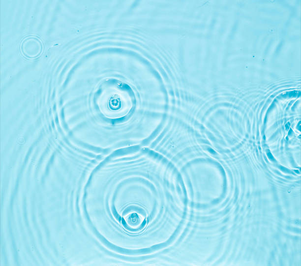 istock Abstract water surface cosmetic background with rings. Spa concept. Splash cosmetic moisturizer water micellar toner or emulsion 2020271366