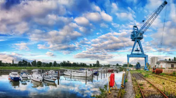 Photo of Harbor in Offenbach am Main - retro photo from 2010