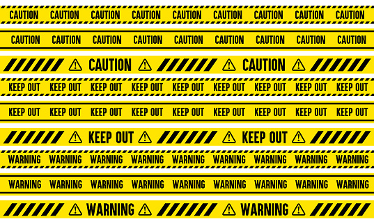 Caution, warning, no trespassing tape decoration vector illustration