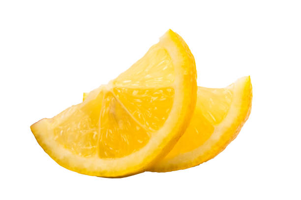 istock Slices of lemon citrus fruit isolated on white background. 2020300804