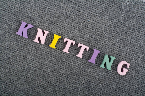 istock Knitting. Knitted Fabric Texture. Word composed from ABC alphabet letters. 2020301337