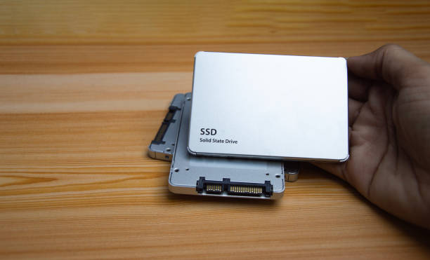 istock SSD disk drive placed on wooden surface, high speed SSD, SSD sata port 2020359337