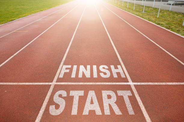 istock Sports track with START and FINISH text 2020363468