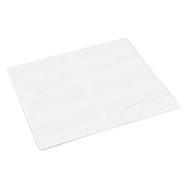 Vector illustration of Open white blank paper file folder. Realistic vector mockup. Document holder for report, project, presentation. Mock-up for design