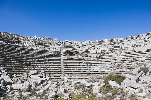 The ancient amphitheater in the Greek town of Larissa (central Greece)