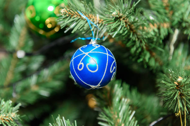 Decoration of a snowy Christmas tree.