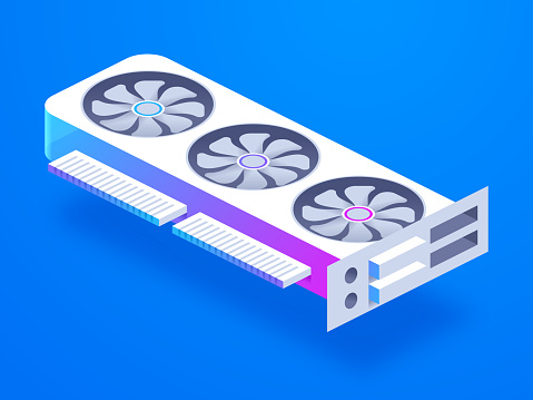 Computer Graphics Card Design Video Graphics Card Pc Computer Part Isometric Design Element Stock ...