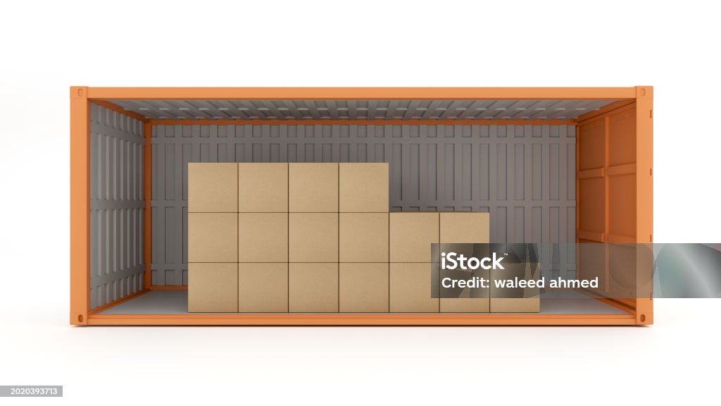 Open Cargo Container Image 3d Illustration Of Cargo Container With Open View In White Background ...