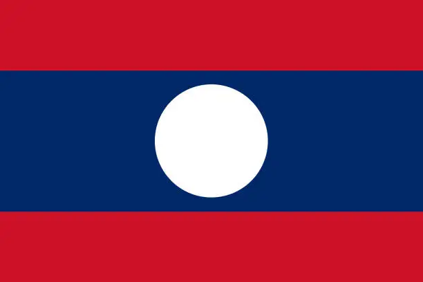 Vector illustration of Illustration of ensign of Lao People's Democratic Republic.