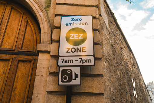 Zero emission zone, information sign