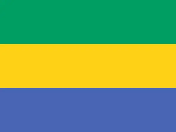 Vector illustration of Illustration of ensign of Gabonese Republic.