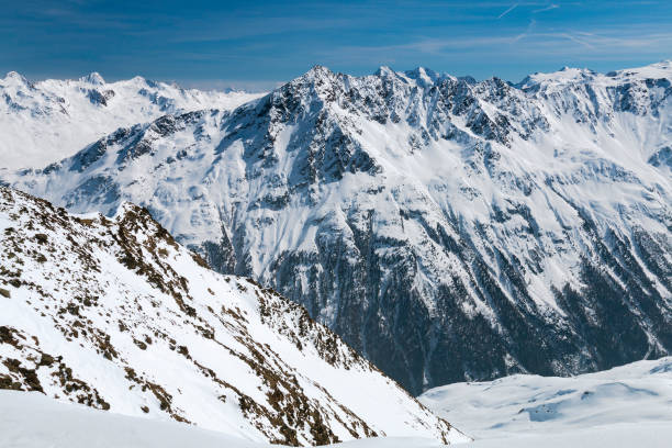 View from the Gaislachkogel in the Oetztal, Austria down into the Venter valley.