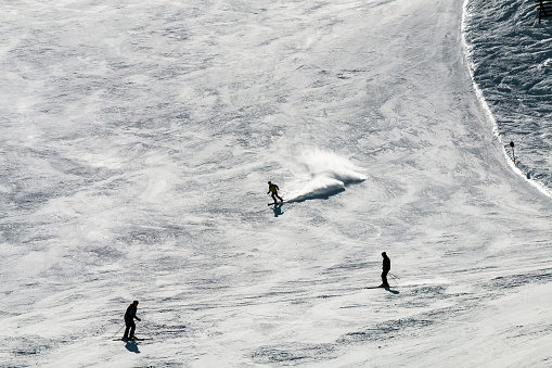 Skiers Against The Light, Austria