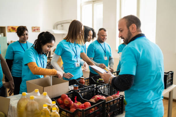 istock A team of aid workers organizing food relief 2020474329