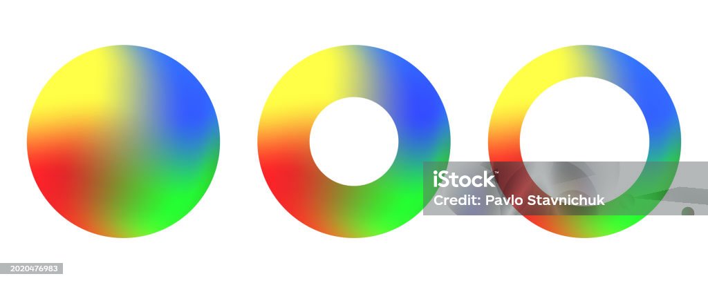 Computer Disc Full Colour Wheel Color Spectrum Gradient Set In Circle Disk Forms Color Hues Wheel In ...