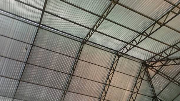 istock Iron framework to support the roof of the building 2020482365