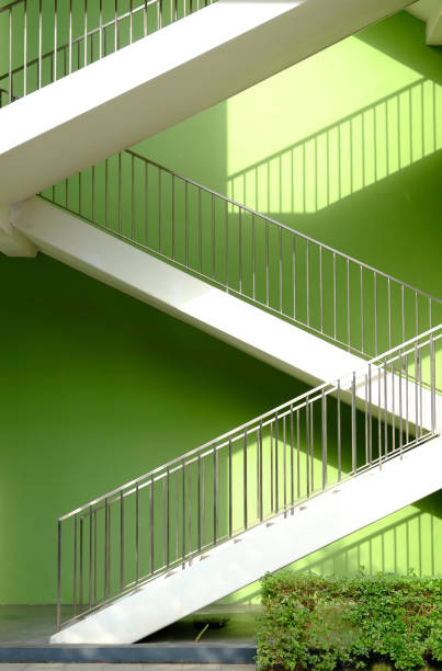 istock Green Metal Stairway 2020482922