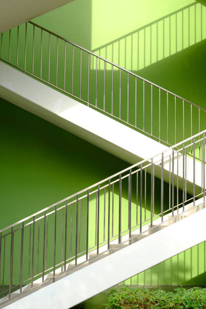 istock Green Metal Stairway 2020483435