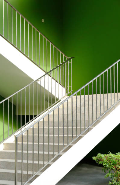istock Green Metal Stairway 2020483436