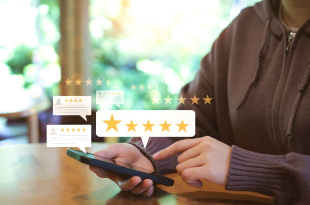istock Customer satisfaction survey concept. User feedback and review satisfaction, Service experience rating online application, 5 star happy, excellent, Evaluation of product service quality by customers. 2020485556