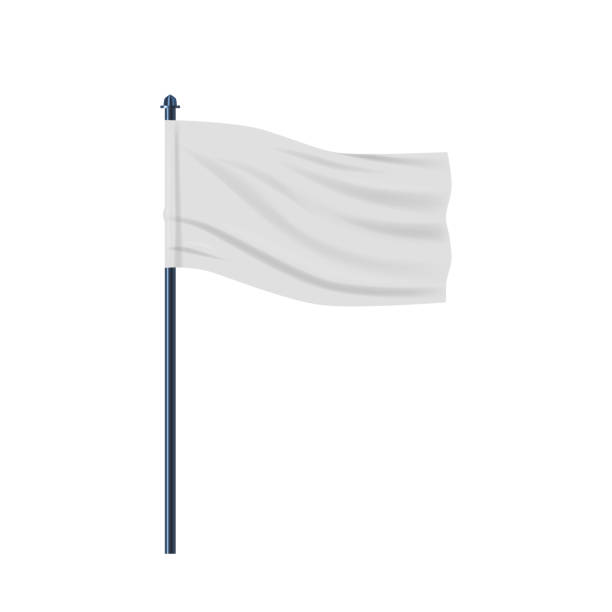 istock White Waving Flag On Pole 3d Vector Mockup Displays A Blank, Fluttering Banner With Graceful Ripples 2020486630