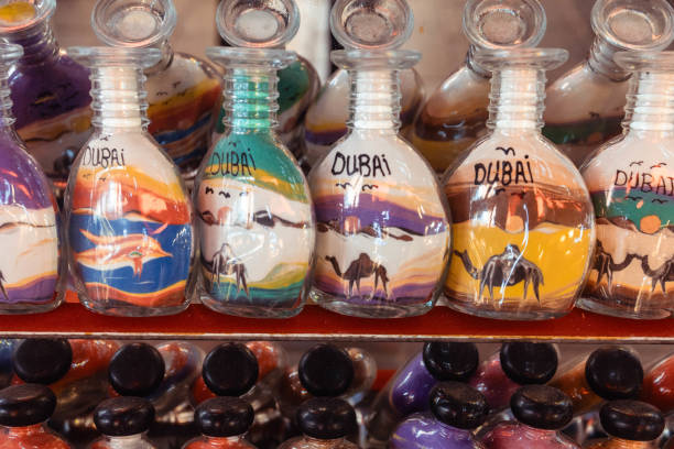istock Glass bottle with Dubai title. Dubai souvenirs 2020499894