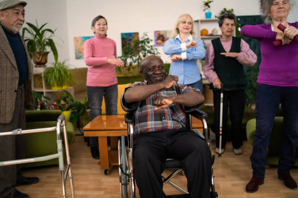 istock Exercise activities in a home for recovering patients 2020503176