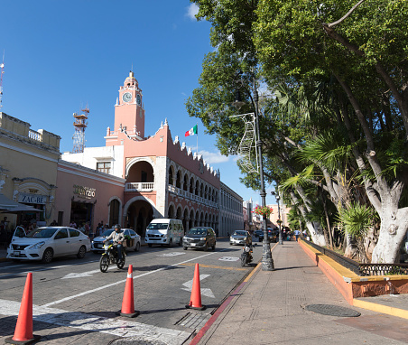 Merida, Mexico - December 27, 2022: a view of Merida cicty centre
