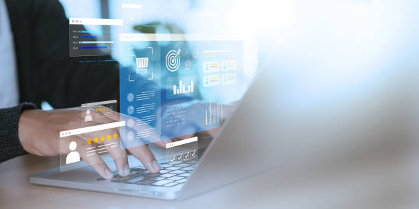 istock E-commerce and Online Business. Businessmen use technology and the internet to analysis data for online shopping, by customers use these platforms to purchase and sell services across a network. 2020629275