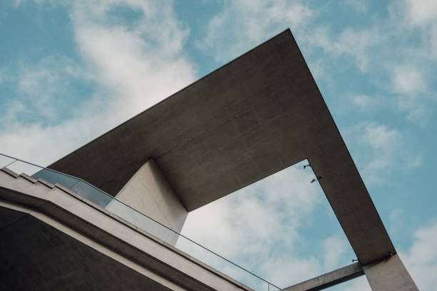 Detailed view of architectural elements of modern architecture