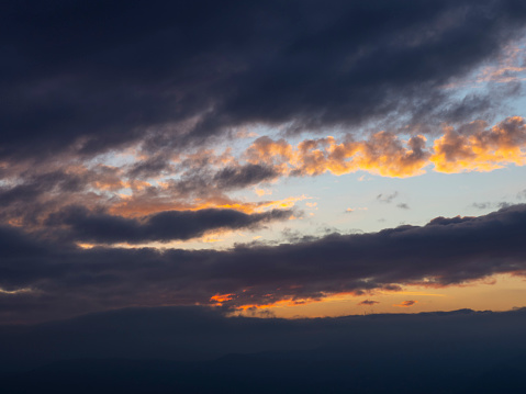 beautiful landscape at the sunset