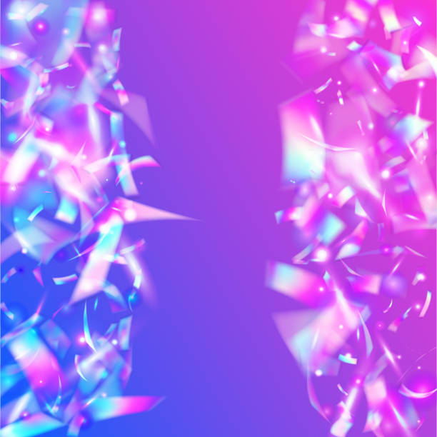 istock Hologram Confetti. Retro Burst. Birthday Effect. Shiny Realistic Illustration. Violet Party Sparkles. Iridescent Background. Glamour Art. Bright Foil. Blue Hologram Confetti 2020779122