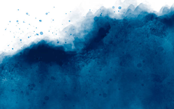 istock Watercolor Abstract Splashing Ocean Waves - Chaotic Storm 2020788950