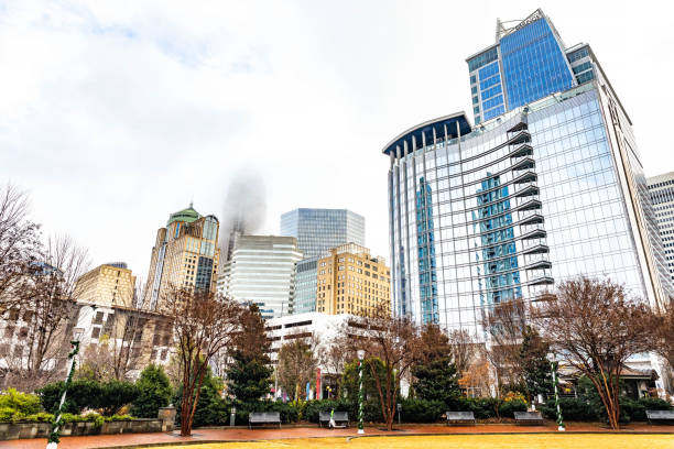 Charlotte skyline as seen from Romare Bearden Park (North Carolina).