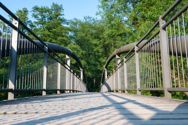 istock Transition of a pedestrian bridge in nature 2020856694