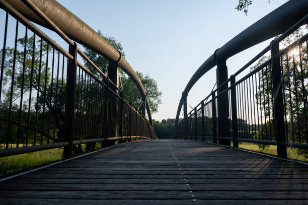istock Transition of a pedestrian bridge in nature 2020856714