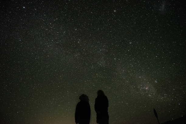 istock Two girls stargazing in the desert 2020892913