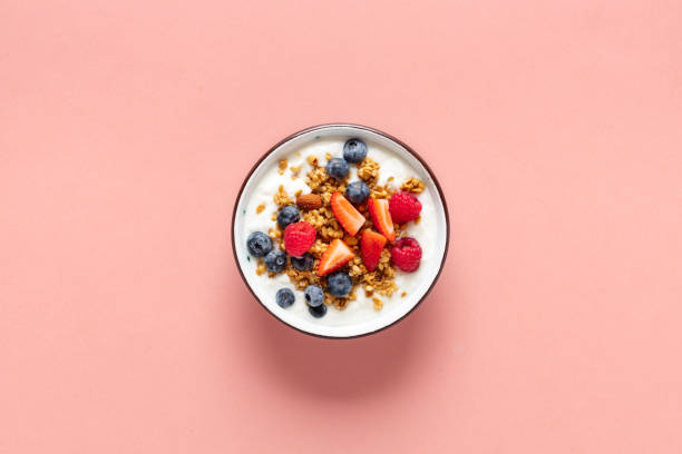 istock Healthy breakfast bowl top view Weight loss 2020914538