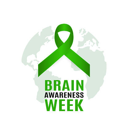 Brain Awareness Week poster, card. Vector illustration