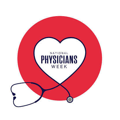 National Physicians Week card, poster. Vector illustration